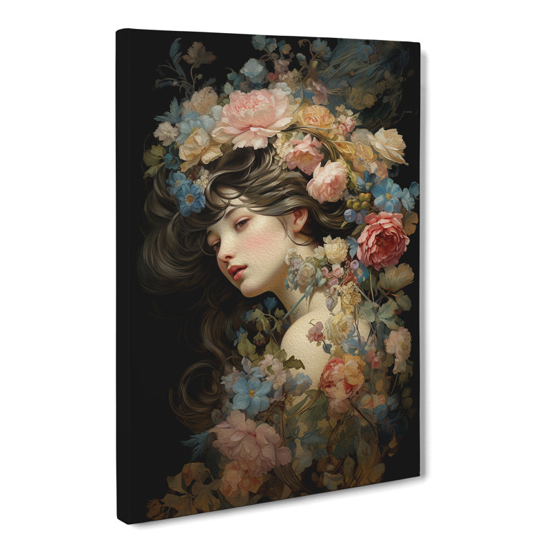Floral Victorian - No Frame Print, 60cm H x 40cm W x 3cm D