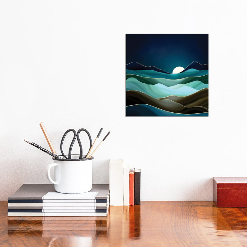 Moonlit Vista - Print on Canvas, No Framed, 45.72 cm H x 45.72 cm W x 1.91 cm D