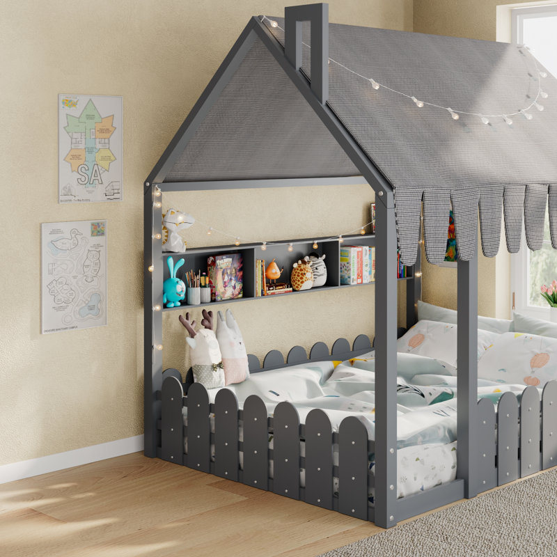 Lit double pour enfants Montessori, Lit double, Gris