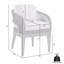 Chaise de patio d'extérieur en bois d'eucalyptus vieilli avec corde grise et coussins en oléfine taupe
