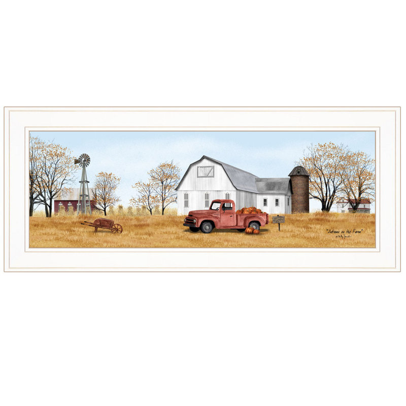 "Autumn on Farm" par Billy Jacobs, reproduction encadrée prête à être accrochée, Blanc, H 11 po x l 1 po x P 27 po