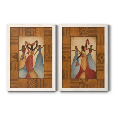 Rythme - ensemble de 2 reproductions d'art sur toile encadrées