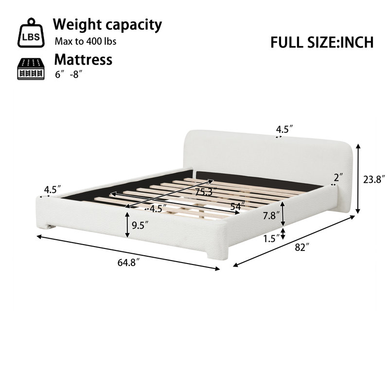 Lit douillet rembourré blanc douillet Coce, Lit double