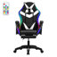 Fauteuil de jeu, fauteuil d'ordinateur avec lumières à DEL RVB, fauteuil ergonomique à haut dossier pour adultes avec repose-pieds et accoudoirs avec support lombaire (avec haut-parleurs Bluetooth)