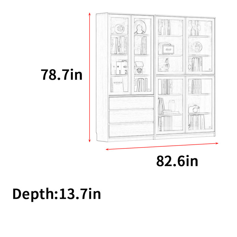 Wlotzka, (5 tablettes) H 78,7 po x l 82,6 po x P 13,7 po