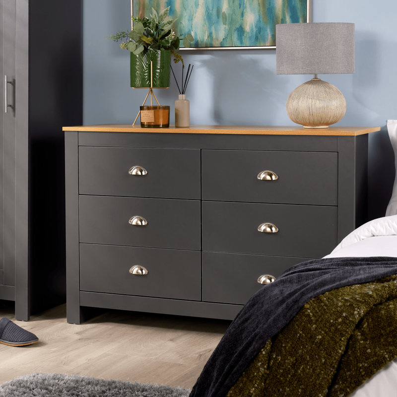 Itzayani 120cm W 6 - Drawer Chest of Drawers, Graphite