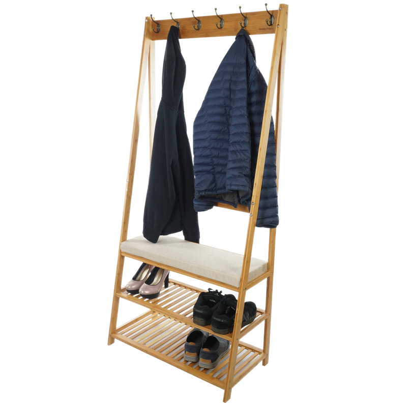 Solid Wood Freestanding Coat Rack