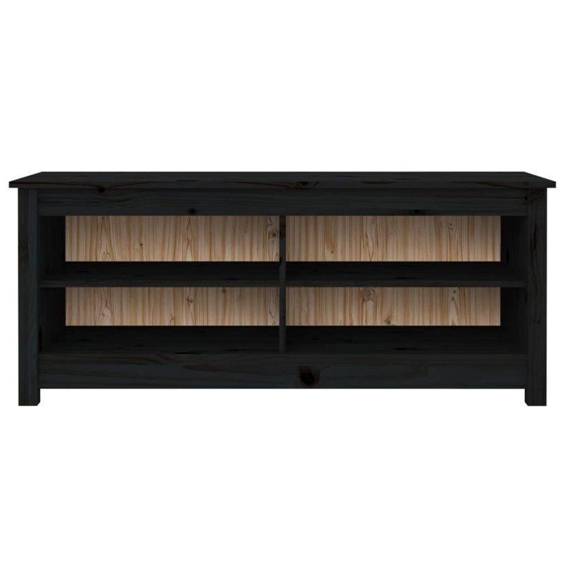 Brambly Wood Storage Bench, Black