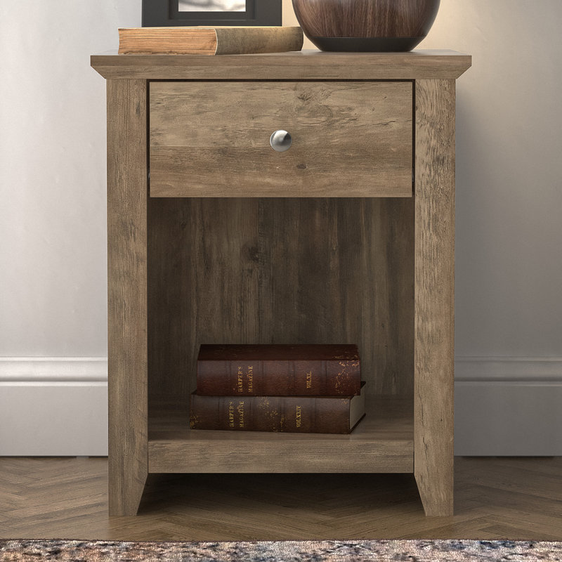 Tevrat 23" 1 Drawer Nightstand, Brown