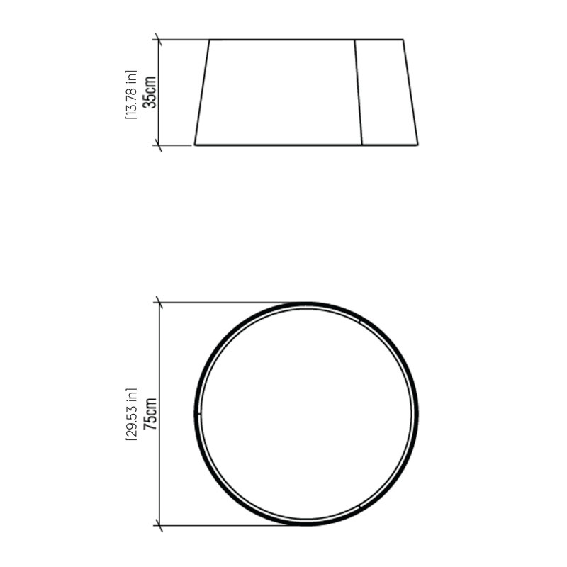 Cônico 1 - Light LED Flush Mount, Imbuia, 13.65" H x 29.25" W x 29.25" D
