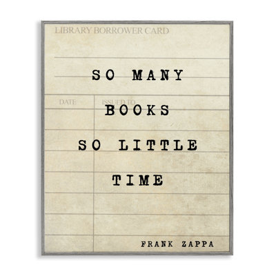 Many Books & Little Time Framed Giclee, design by Julia Frost