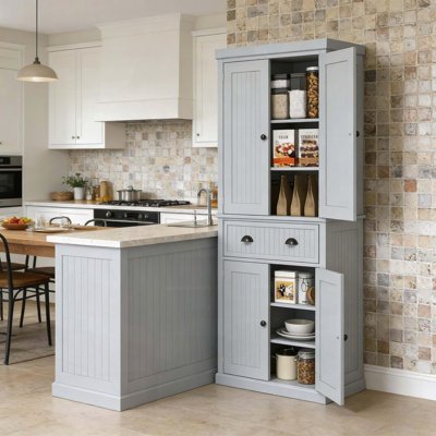 Armoire garde-manger de 72 po de hauteur avec tiroir et tablettes réglables