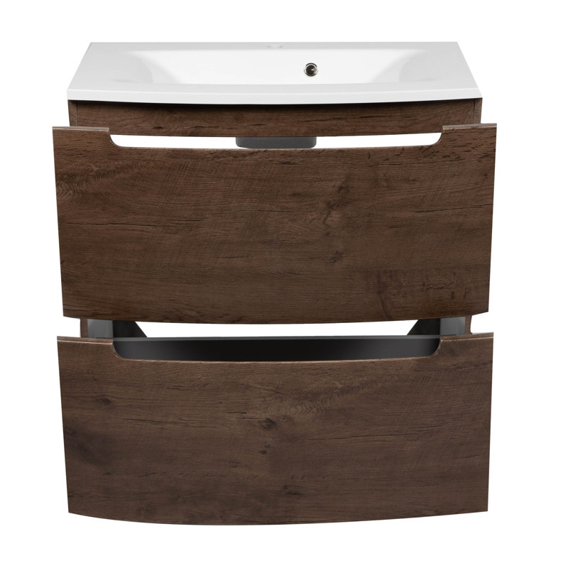 Meuble-lavabo simple avec plateau Katrinka 22,5 po, Bois de rose