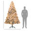 Arbre de Noël 7,5 pi avec 500 lumières, enneigé, 1530 pointes, arbre de base à charnière, neige floquée, support en métal pour la décoration