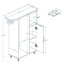 Chariot à repasser avec planche à repasser roulante, armoire à repasser polyvalente avec roues, solution de repassage compacte