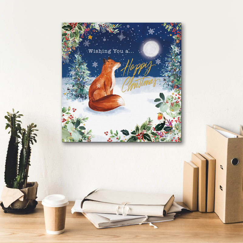 Toile épique «Festive Fox» par Elle Media Group, Epic Graffiti, 18 po x 18 po