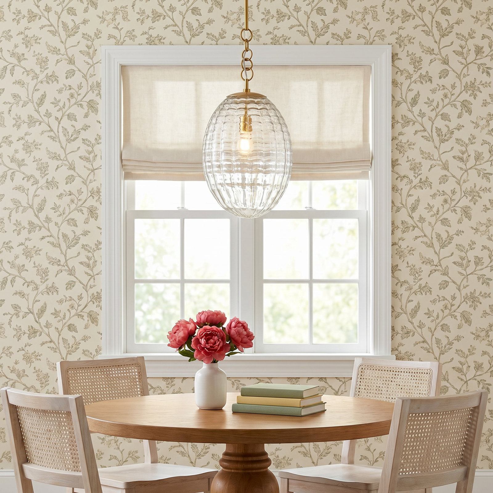 Attleboro Single Light Glass Pendant