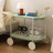 Moon Kitchen Storage Cart Nordic Internet Mobile Trolley, Double - Layer Design For Large Storage, T Shaped Structure, Artsy Style, Beech Wood Tone, Abs + Steel  Q235 Shelf And , Simple Design, 0