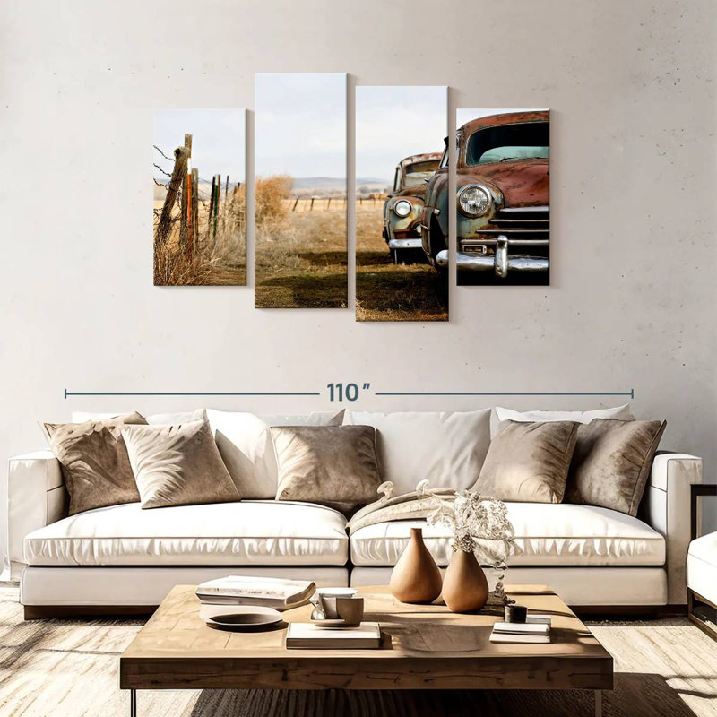 Abandoned Vintage Car, 48" H x 75" W