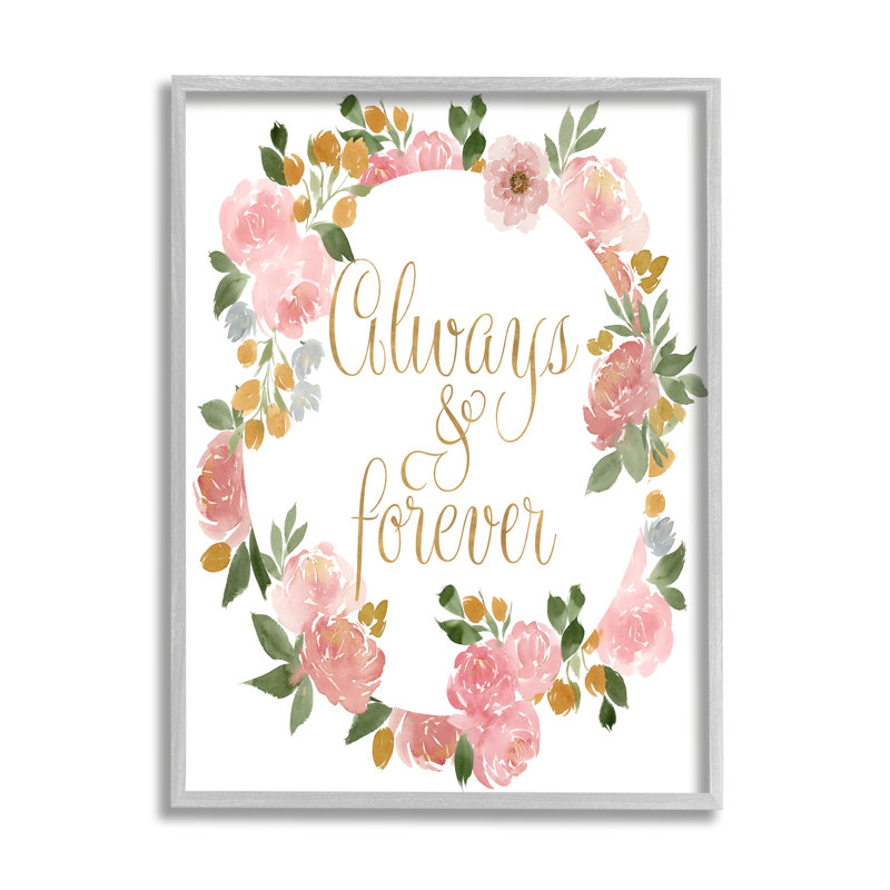 Always And Forever Love - Motivation - rose, H 14 po x l 11 po, Estampe numérique Farmhouse