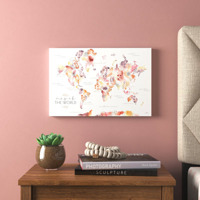 «Desert Blooms Map» par Laura Marshall, impression sur toile tendue