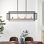 Lustre rectangulaire pour îlot de cuisine à 8 lumières Horley