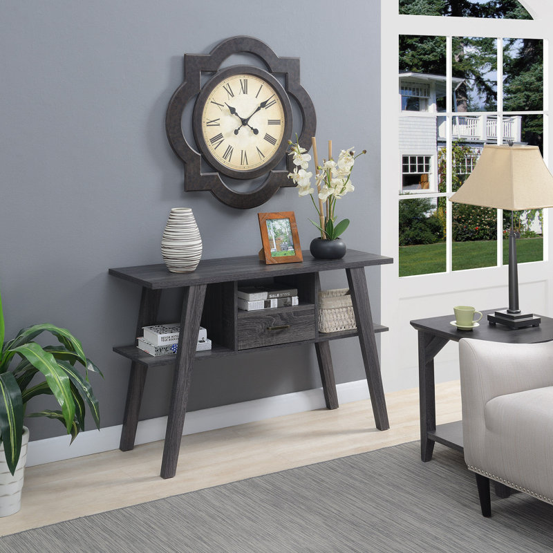 Console Sarh, Gris patiné, H 30 po x l 47,25 po x P 15,5 po