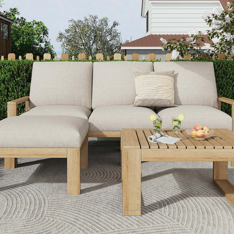 Ensemble de canapé modulaire d'extérieur 3 pièces