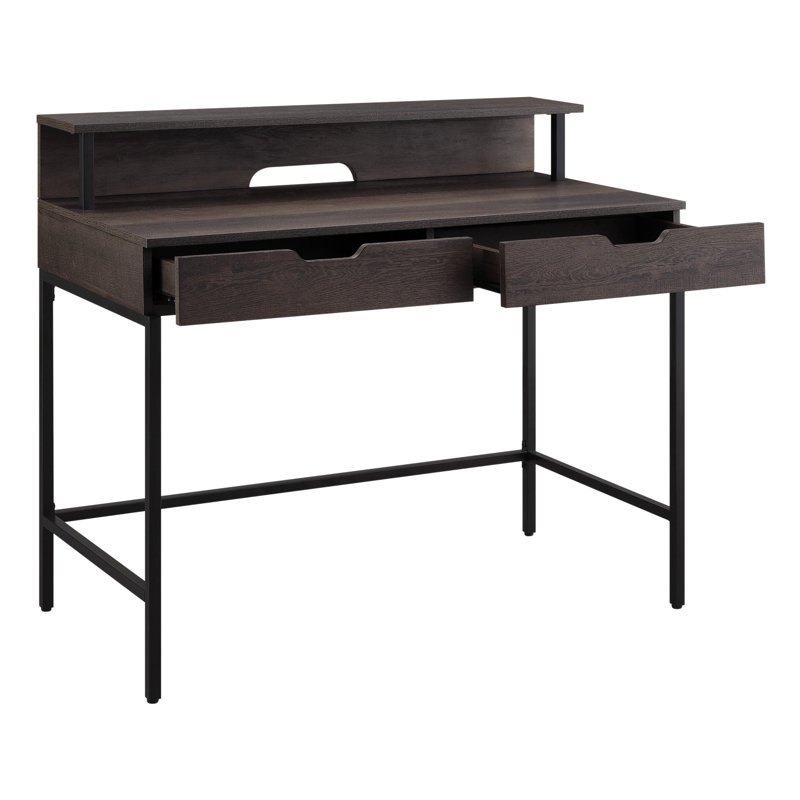 Steel Writing Desk, Brown/Black