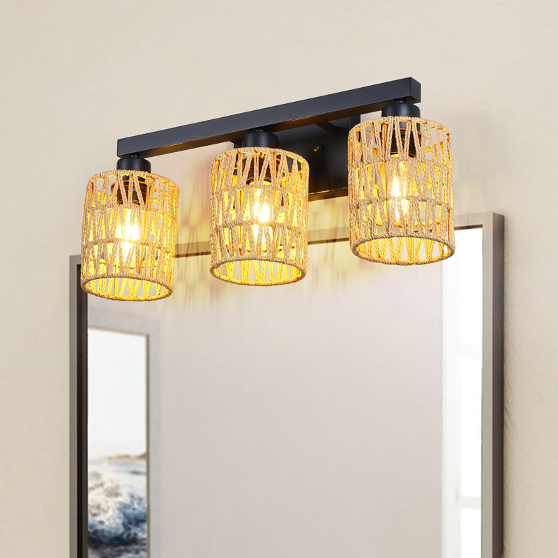 Adonus 3 - Light Dimmable Rattan Vanity Light