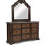 Commode à neuf tiroirs avec dessus en marbre véritable pour chambre à coucher