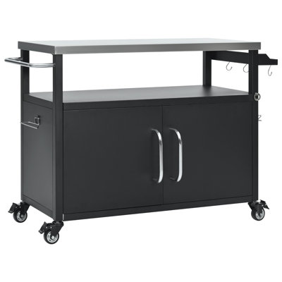 Îlot de cuisine extérieur 54,5 po avec plateau en acier inoxydable