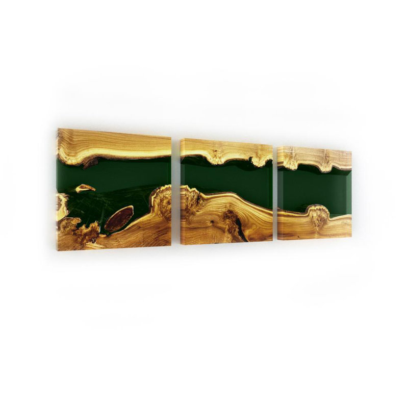 Luxury Handmade Solid Wood Wall Decor, Green