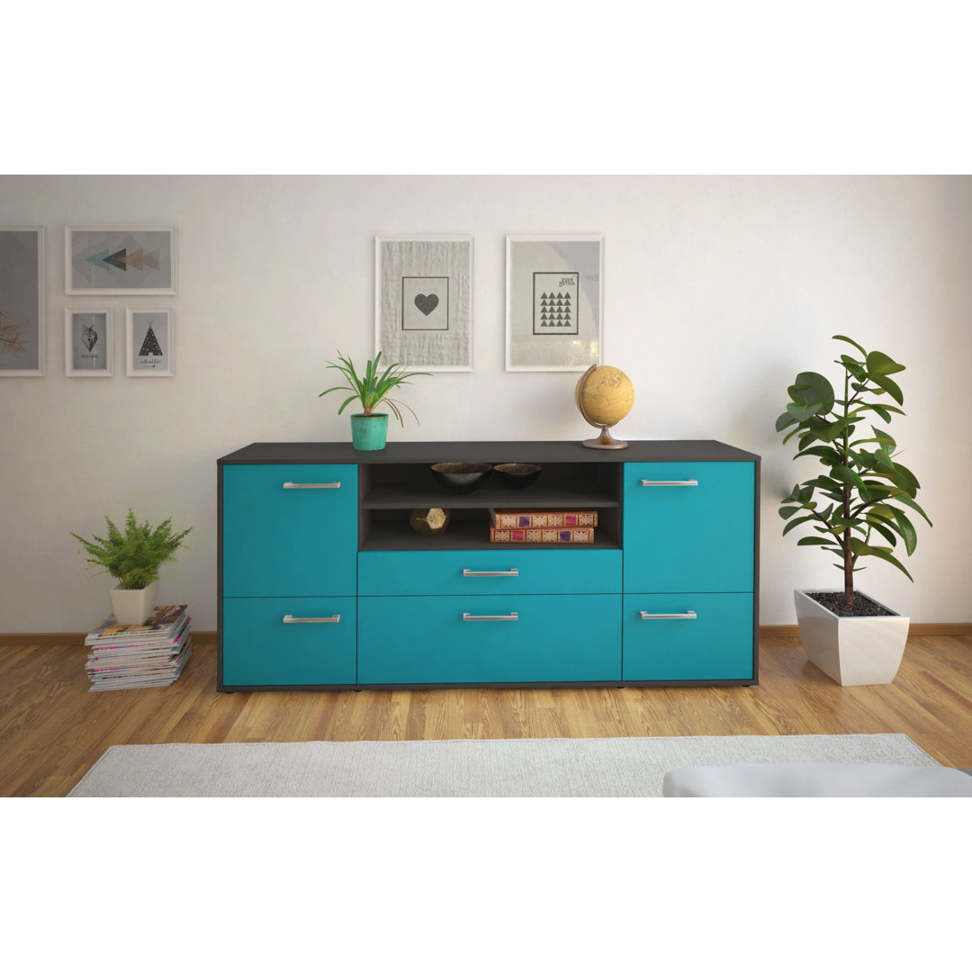 Sideboard Lisann - Freistehend/Metallgriffe - Design: Holz-Dekor