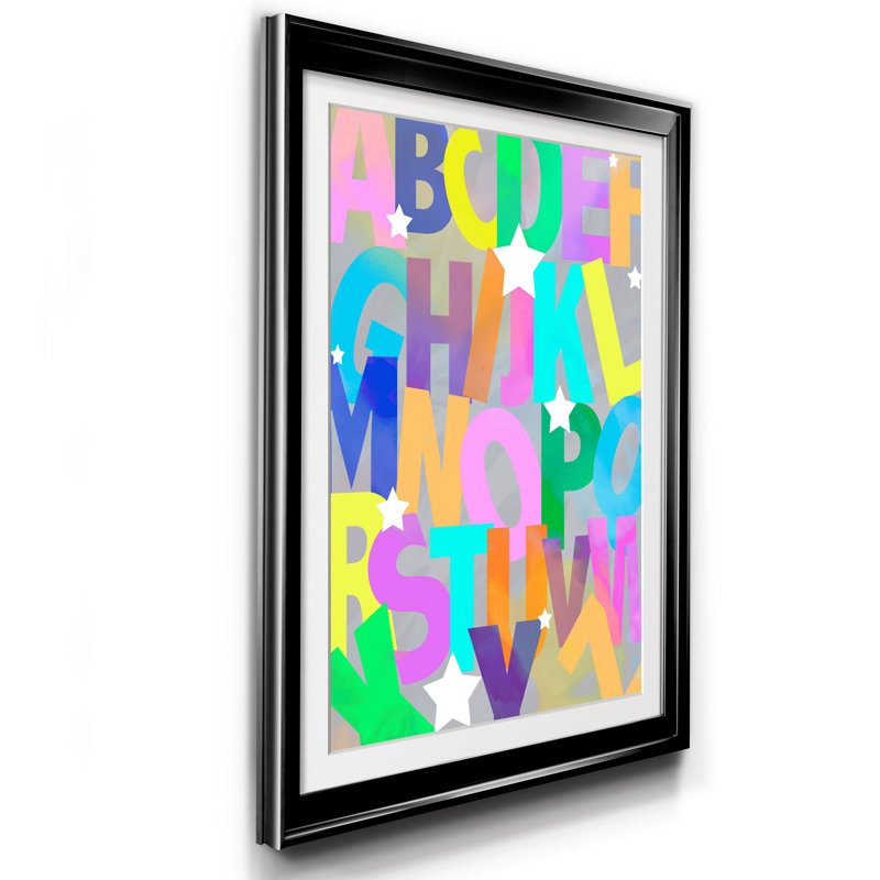 Alphabet Soup - Reproduction d'art graphique sur papier encadré, Noir, H 18,5 po x l 24,5 po x P 1,5 po