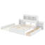 Lit plateforme double avec tablettes coulissantes-1425942184