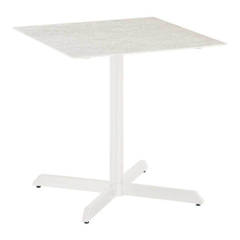 Equinox Pedestal Table, Frost Ceramic Top/Arctic White Base