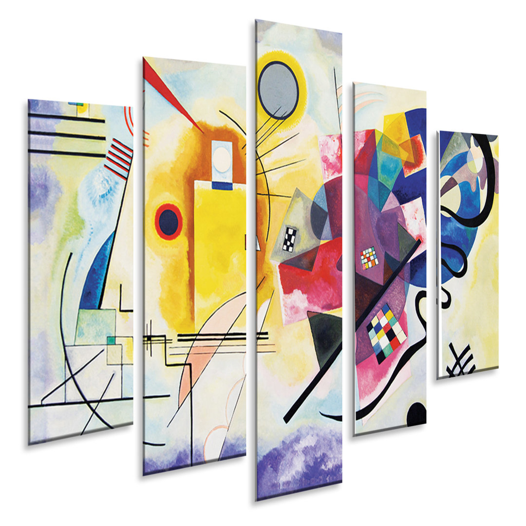 5-tlg. Kunststoffbilder-Set Yellow Red And Blue von Vassily Kandinsky