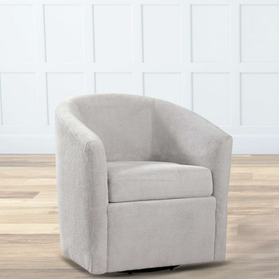 Barrel Style Swivel Accent Chair In Performance Fabric