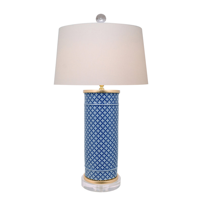 Lampe de table 26 po bleu / blanc Dejaneira