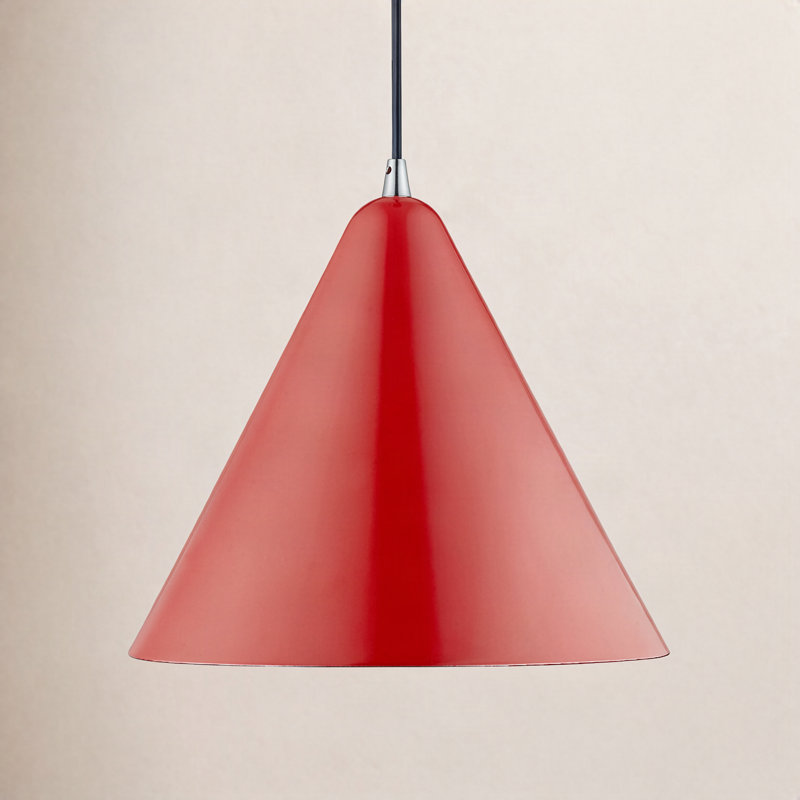 Oaklee 1 - Light Single Pendant, Shiny Red, 18" H x 14" W x 14" D