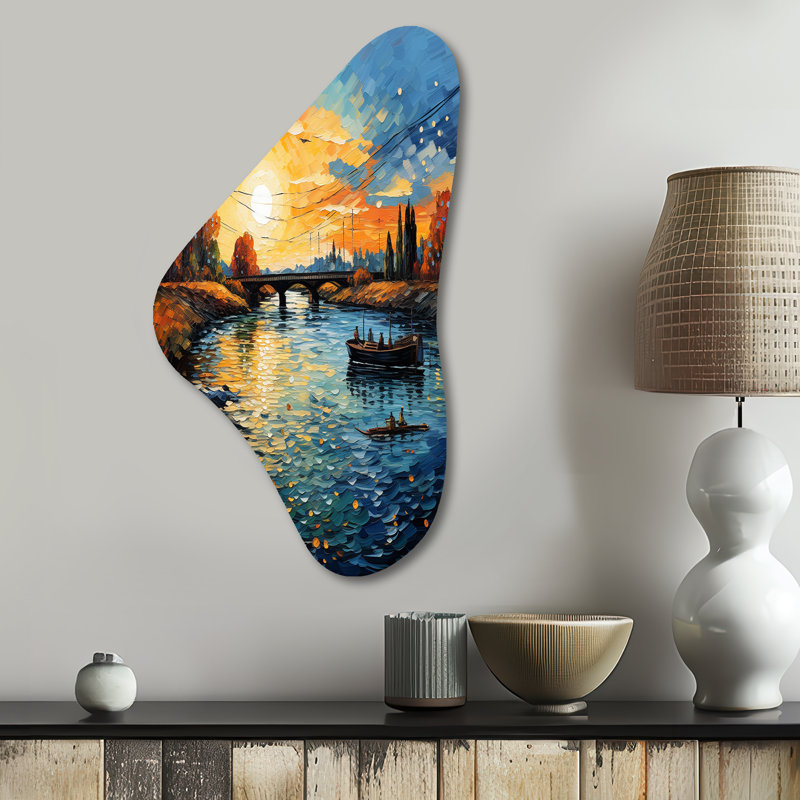 Art mural asymétrique Gaven - Vangogh Boomerang, H 31 po x l 17 po x P 1 po