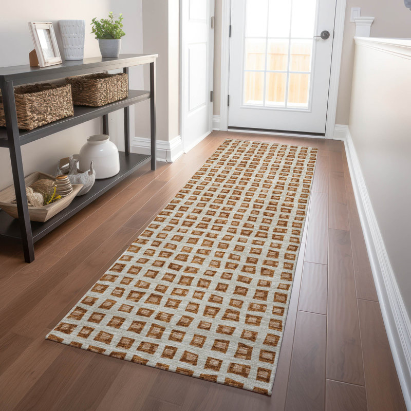 Tapis paprika lavable à la machine de qualité supérieure, Tapis de couloir 2 pi 3 po x 7 pi 6 po