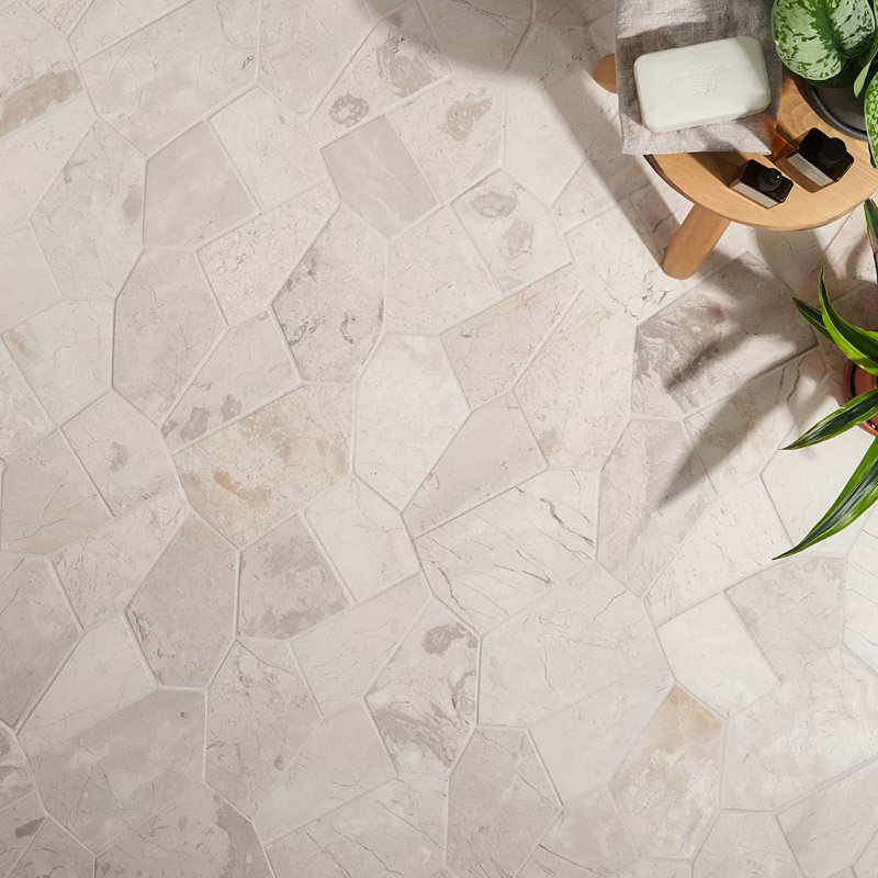 Nature Organica Marble Mosaic Tile, Lovina White