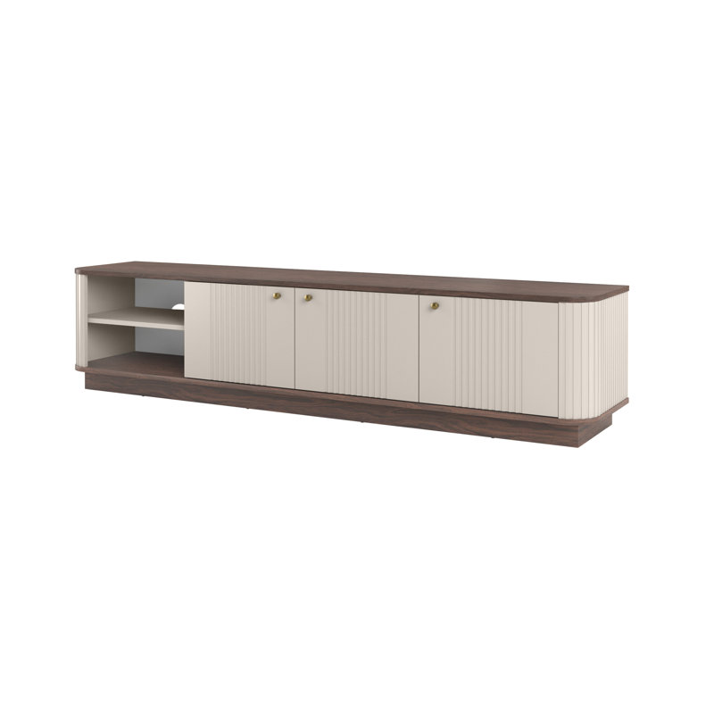 Vesper Unfinished TV Stand for TVs up to 55", Brown/Beige/Gold