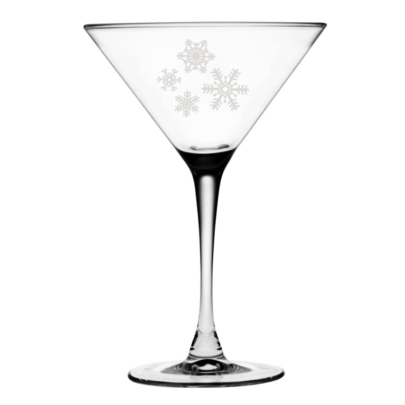 Verre à martini flocons de neige (ensemble de 2)