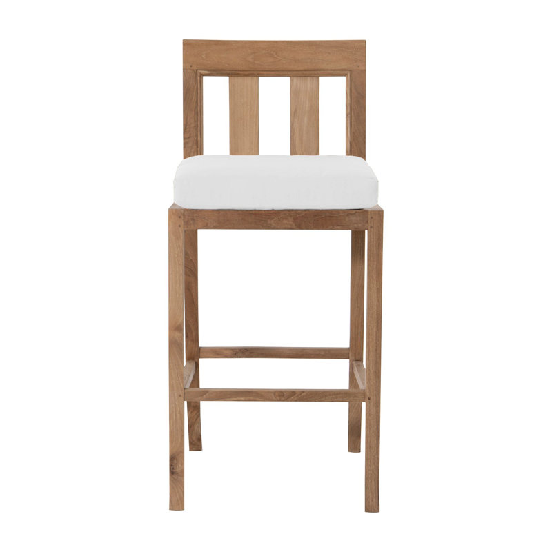 Ensemble de bar en bois massif avec tabourets Starlita, Blanc