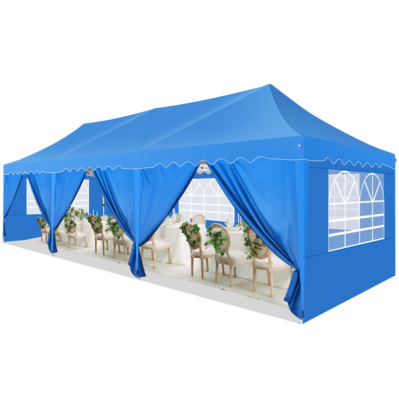 30 pi L 10 pi. D Tente de réception en acier imperméable et résistante aux rayons UV avec cadre amélioré plus épais, Bleu