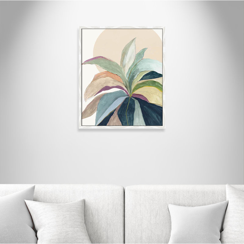 " Sunny Bright Leaves II " by Asia Jensen, White Slim Unmatted Picture Framed, 25.5" H x 21.5" W x 0.75" D