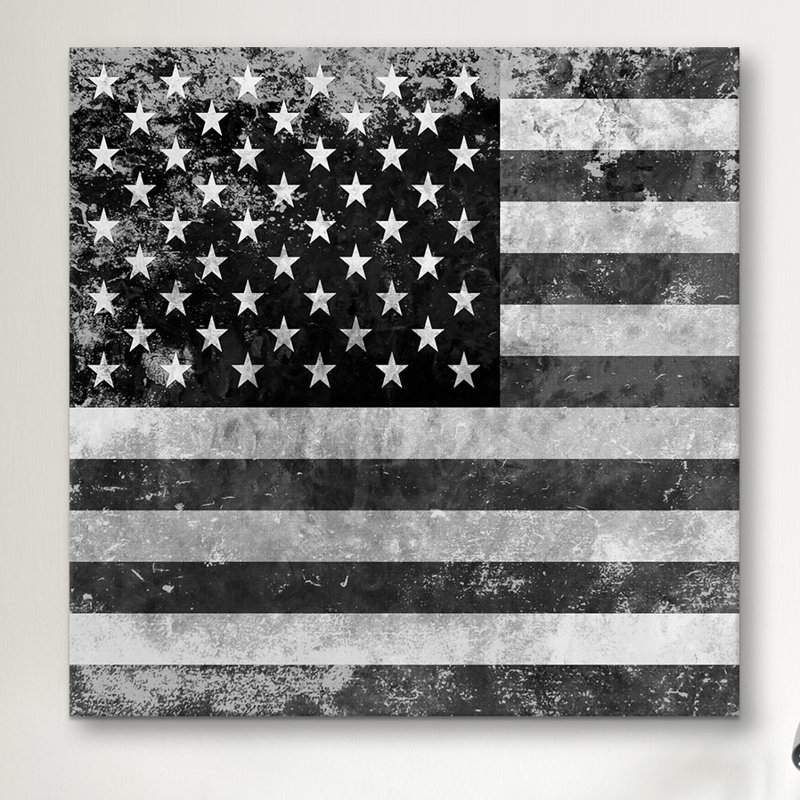 « flags u.s.a.-grunge », impression sur toile tendue, H 18 po x l 18 po x P 1,5 po